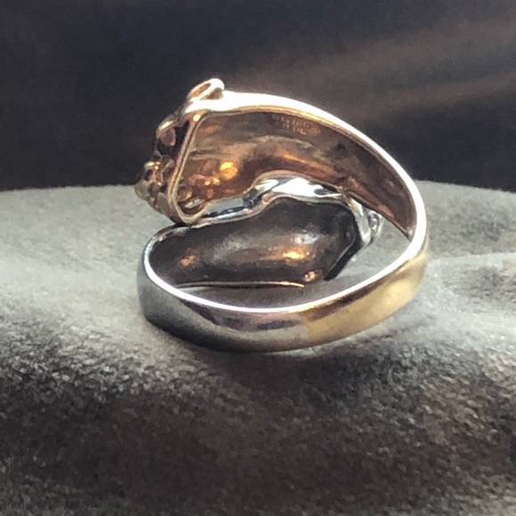 14k double panther ring - Picture 4 of 15